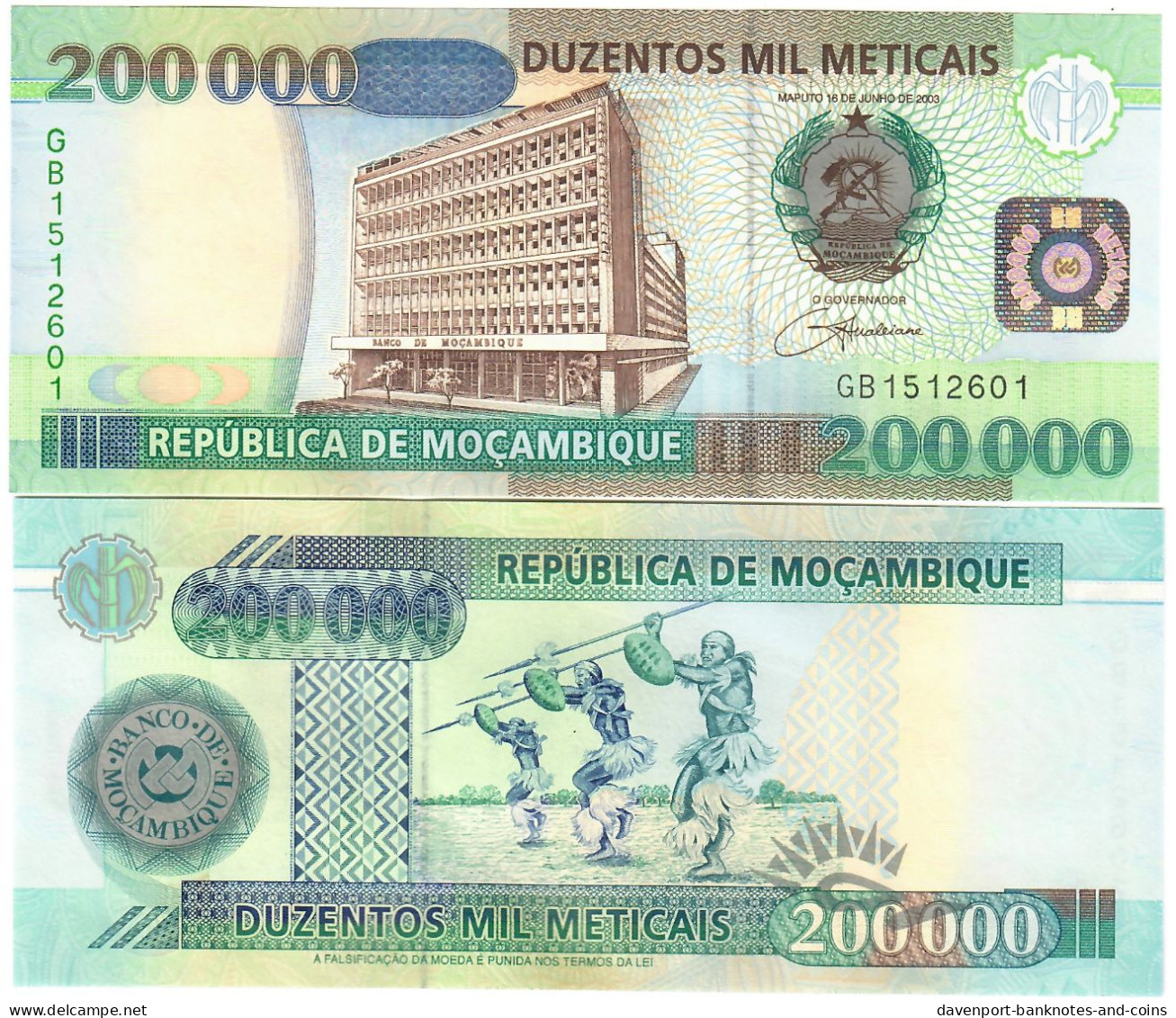 Mozambique 200000 Meticais 2003 UNC - Mozambique