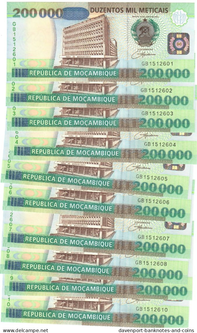 Mozambique 10x 200000 Meticais 2003 UNC - Mozambique