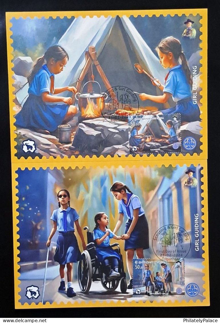 Sri Lanka 2024,Scouting & Girl Guiding,Cook,Food,Fire,Plant,Deer,Disabiliy,Scout,Set Of 10 Maximum Cards,Maxim Card (**) - Sri Lanka (Ceylan) (1948-...)