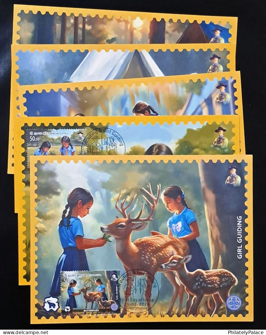 Sri Lanka 2024,Scouting & Girl Guiding,Cook,Food,Fire,Plant,Deer,Disabiliy,Scout,Set Of 10 Maximum Cards,Maxim Card (**) - Sri Lanka (Ceylan) (1948-...)