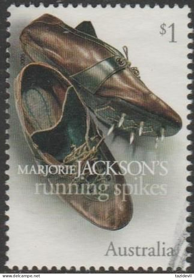 AUSTRALIA - USED - 2005 50c Sports Treasures - Marjory Jackson's Running Spikes - Usados