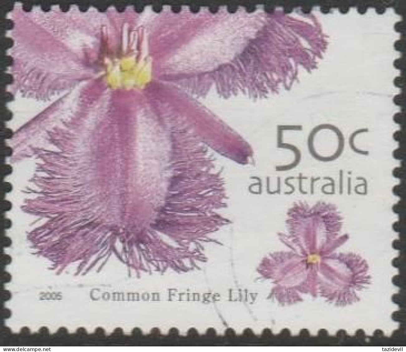 AUSTRALIA - USED - 2005 50c Wildflowers - Fringe Lily - Oblitérés