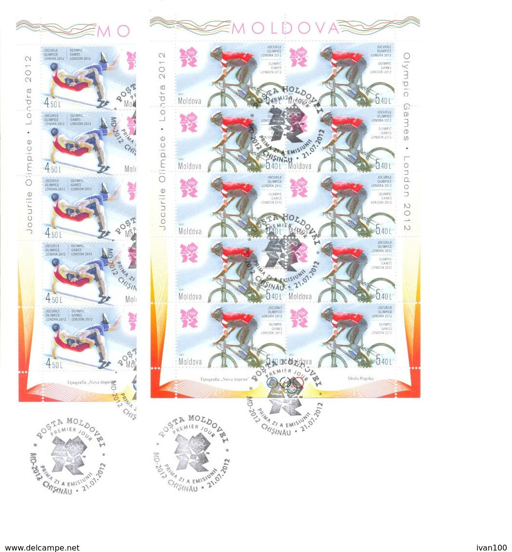 2012.  Summer Olympic Games LONDON'2012, 2 FDC With Sheetlets, Mint/** - Zomer 2012: Londen