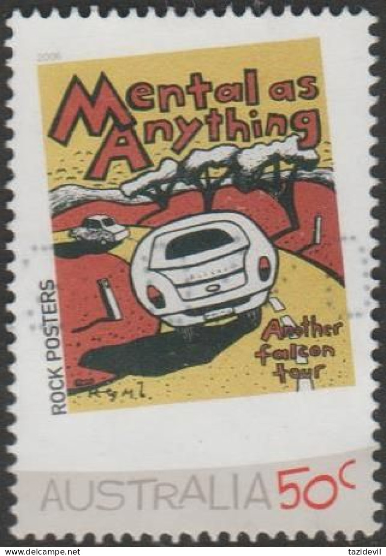 AUSTRALIA - USED - 2006 50c Rock Posters - Mental As Anything - Oblitérés