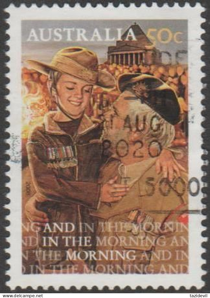 AUSTRALIA - USED - 2008 50c ANZAC Tradition - Lest We Forget - War Veteran And Child - Oblitérés