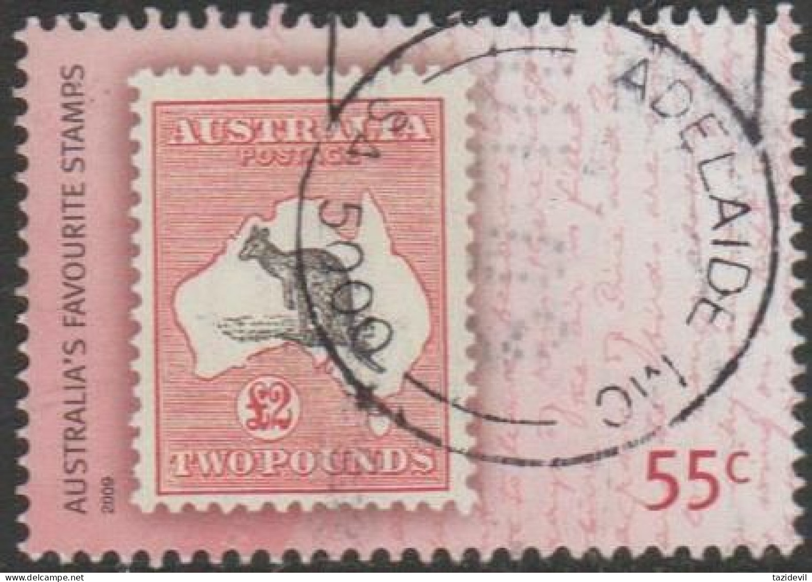 AUSTRALIA - USED - 2009 55c Australia's Favourite Stamps - £2.00 Kangaroo - Usados