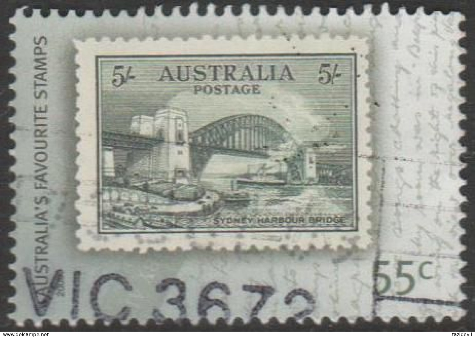 AUSTRALIA - USED - 2009 55c Australia's Favourite Stamps - 5/- Sydney Harbour Bridge - Oblitérés