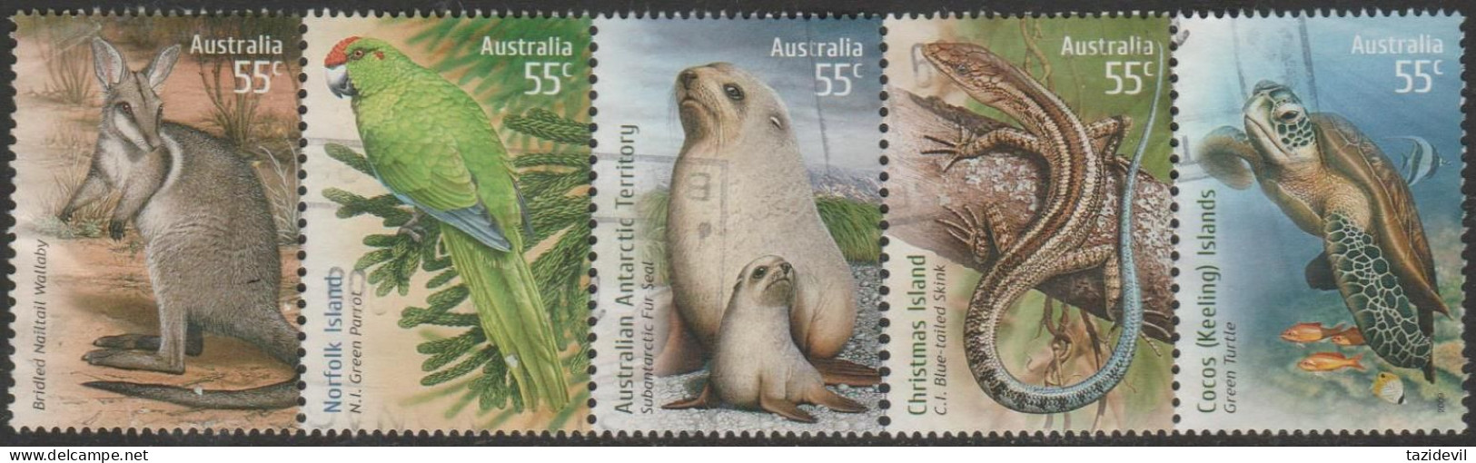 AUSTRALIA - USED - 2009 $2.75 Species At Risk Strip Of Five - Gebruikt