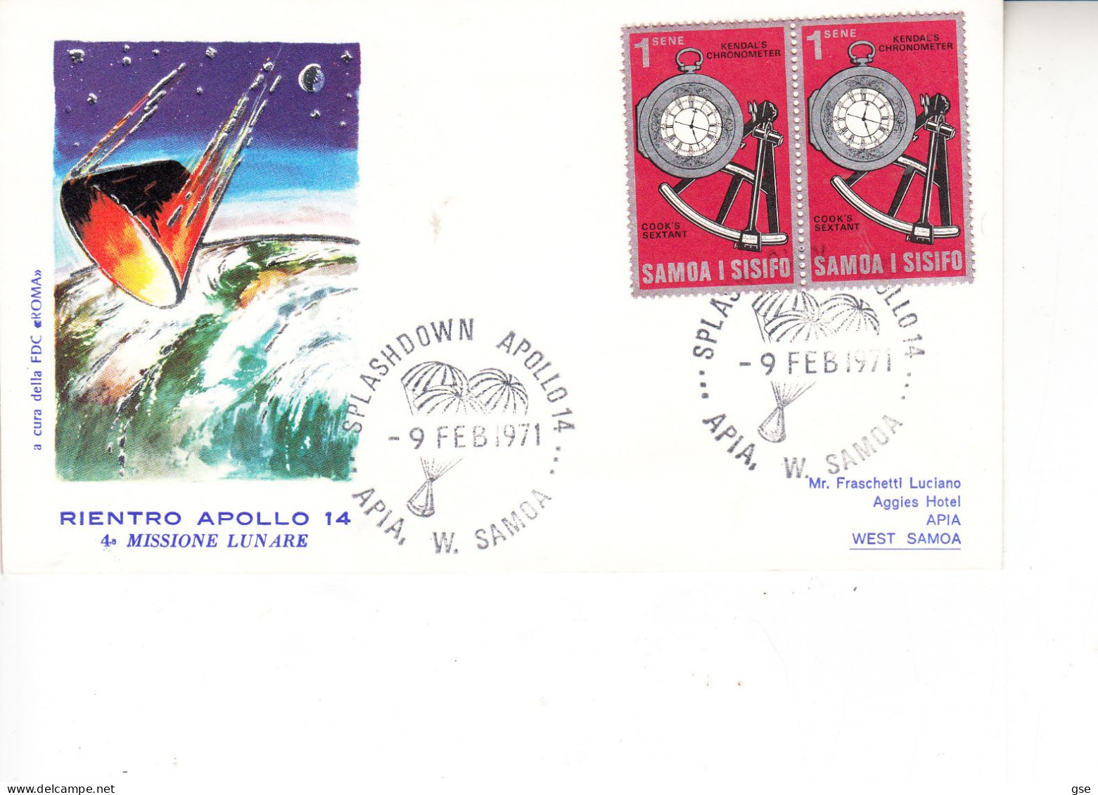 SAMOA I SISIFO 1971 - Apollo 14 - SPLASHDOWN - Samoa Américaine