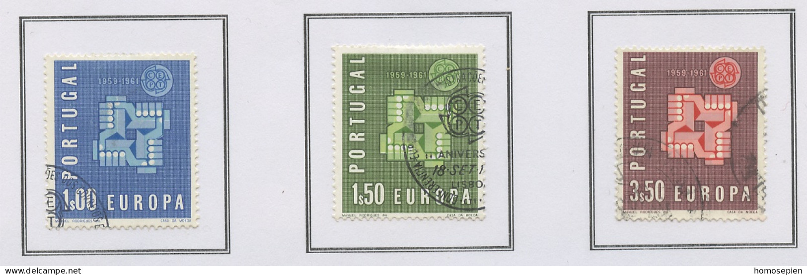 Portugal 1961 Y&T N°888 à 890 - Michel N°907 à 909 (o) - EUROPA - Gebraucht