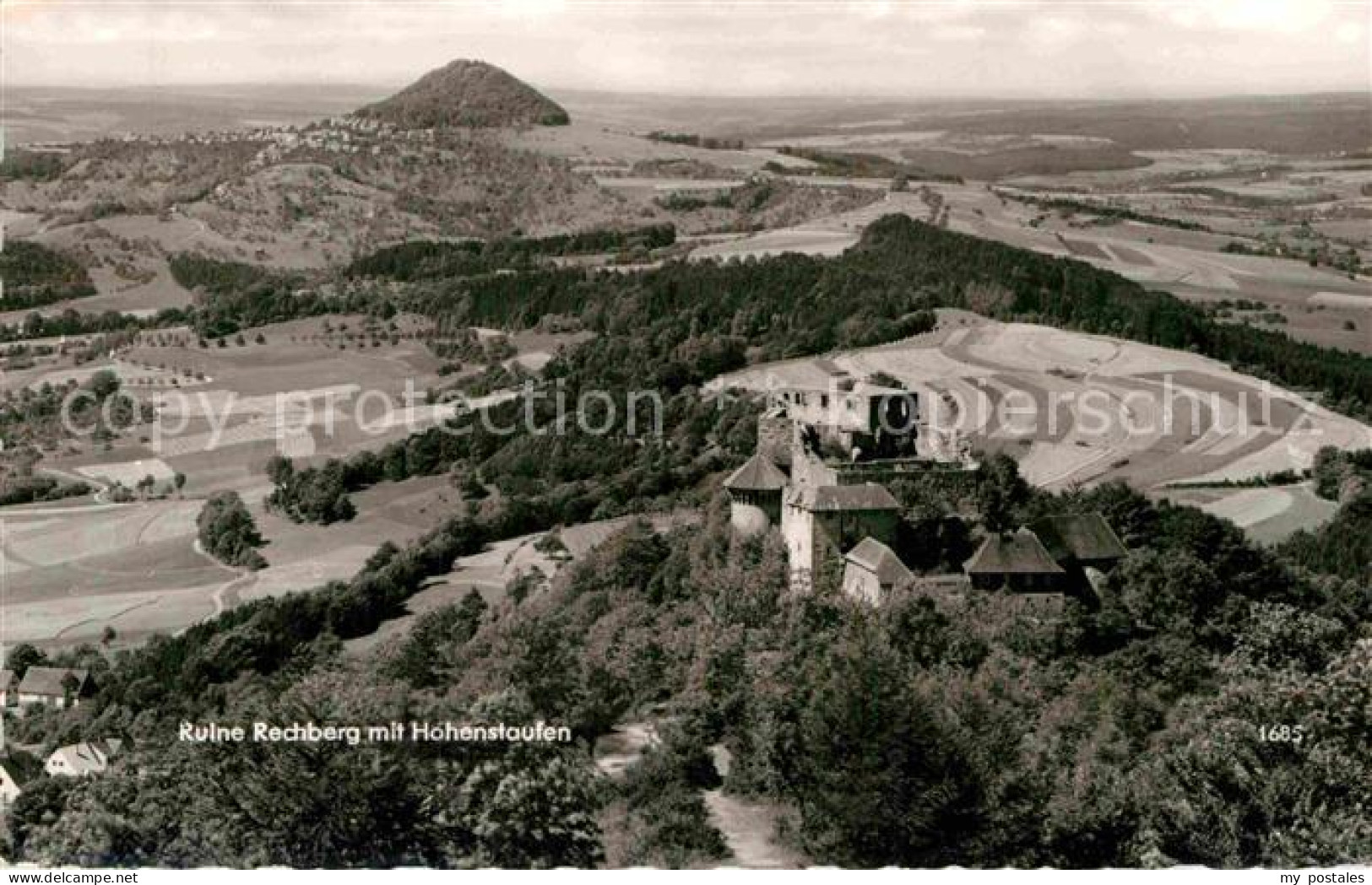 72919964 Rechberg Schwaebisch Gmuend Ruine Rechberg Mit Hohenstaufen Fliegeraufn - Schwaebisch Gmünd