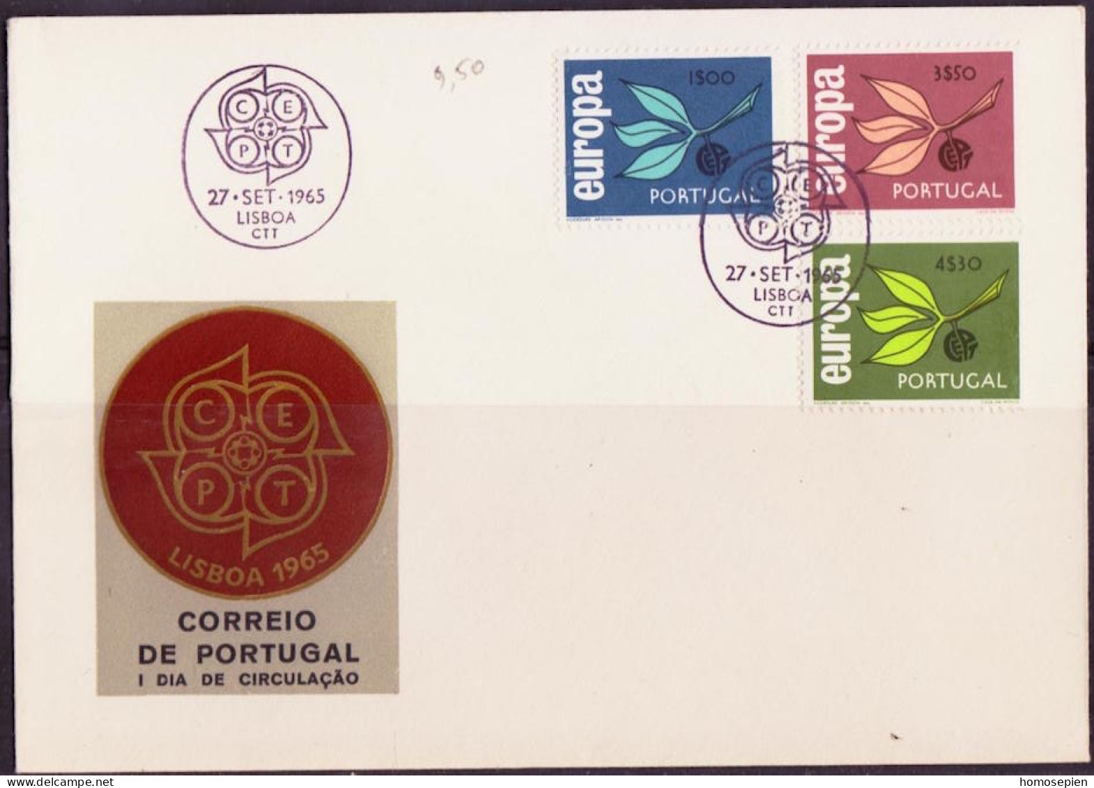 Europa CEPT 1965 Portugal FDC Y&T N°971 à 973 - Michel N°990 à 992 - 1965