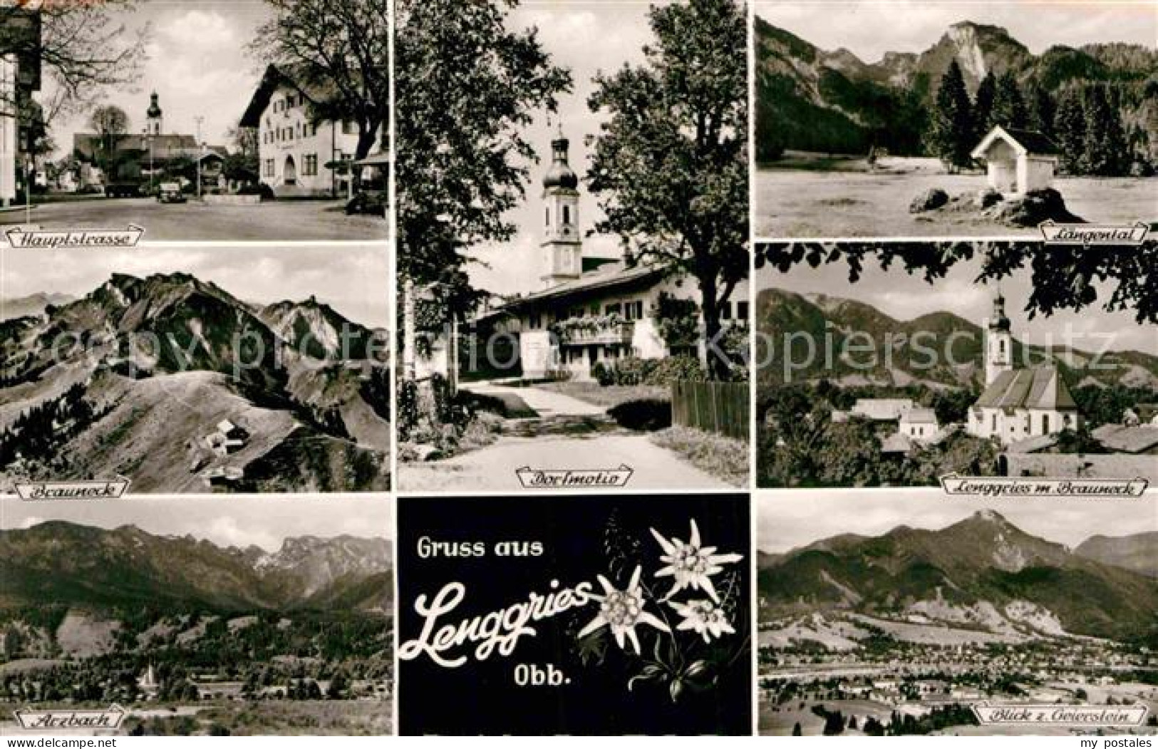 72919758 Lenggries Hauptstrasse Brauneck Arzbach Dorfmotiv Laengental Kirche Gei - Lenggries