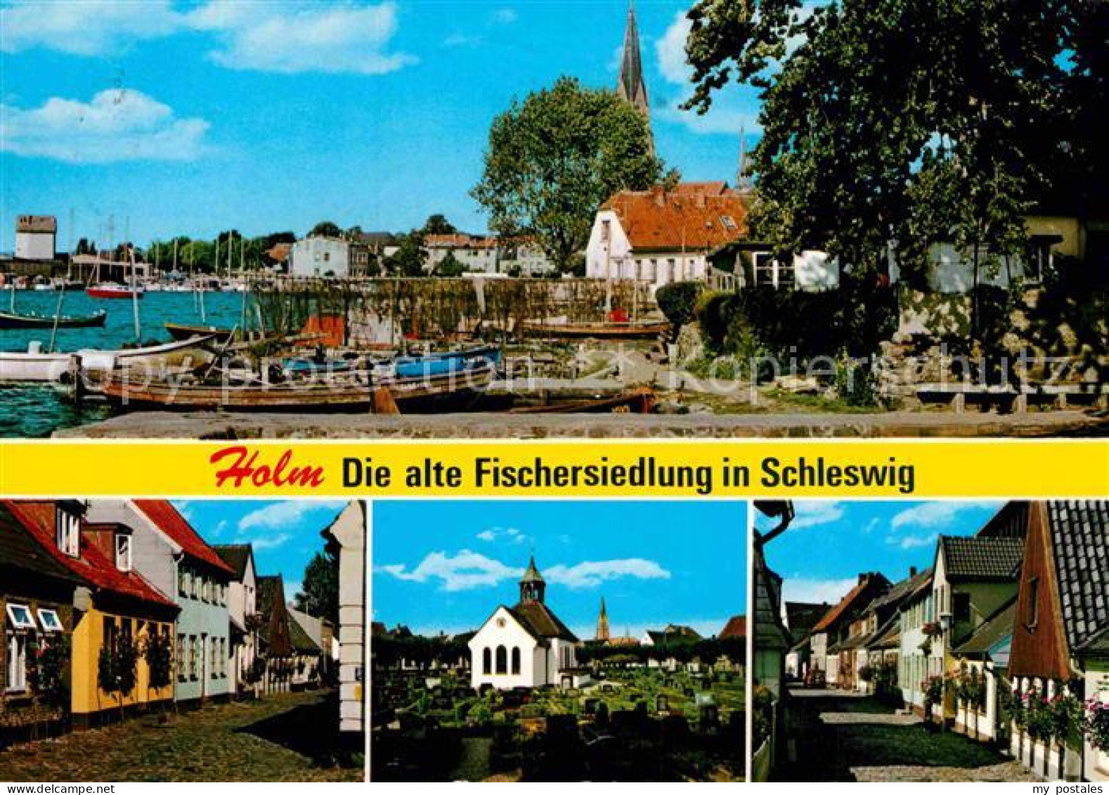 72919584 Schleswig Holstein Holm Alte Fischersiedlung Hafen Ortsmotive Kirche Sc - Schleswig