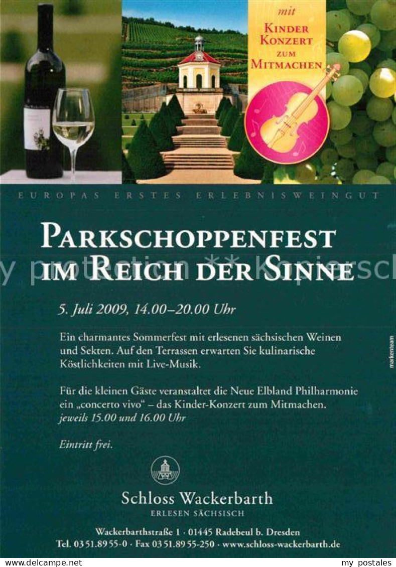72919567 Radebeul Parkschoppenfest Im Reich Der Sinne Weingut Schloss Wackerbart - Radebeul