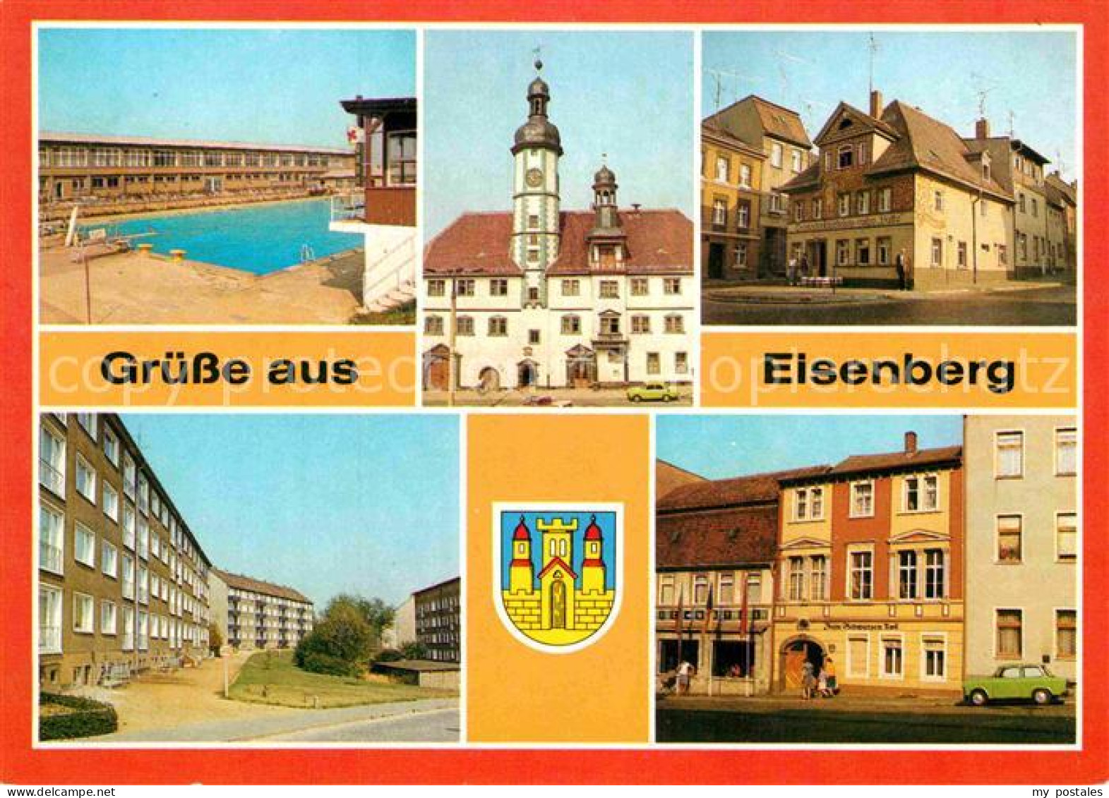 72919513 Eisenberg Thueringen Freibad Rathaus HO Gaststaette Neubaugebiet Eisenb - Eisenberg