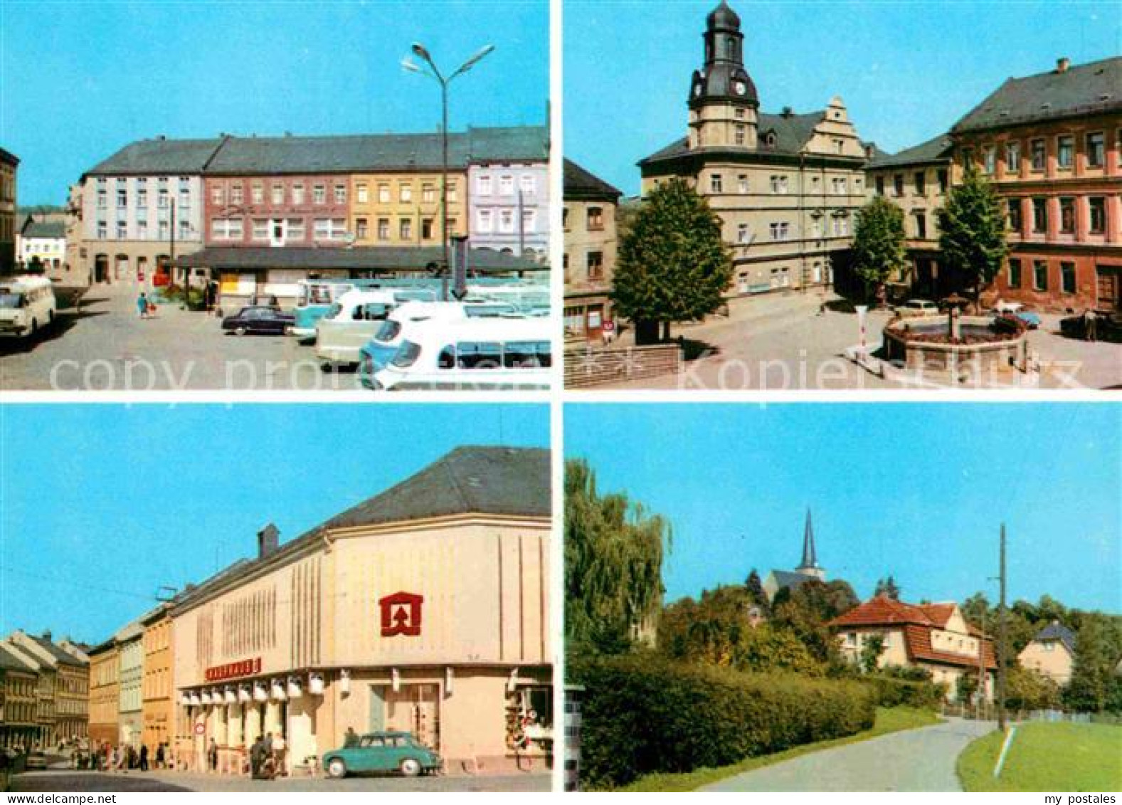 72919434 Schleiz Neumarkt Rathaus Kaufhaus Magnet Bergkirche Stadt Des Dreieck R - Schleiz