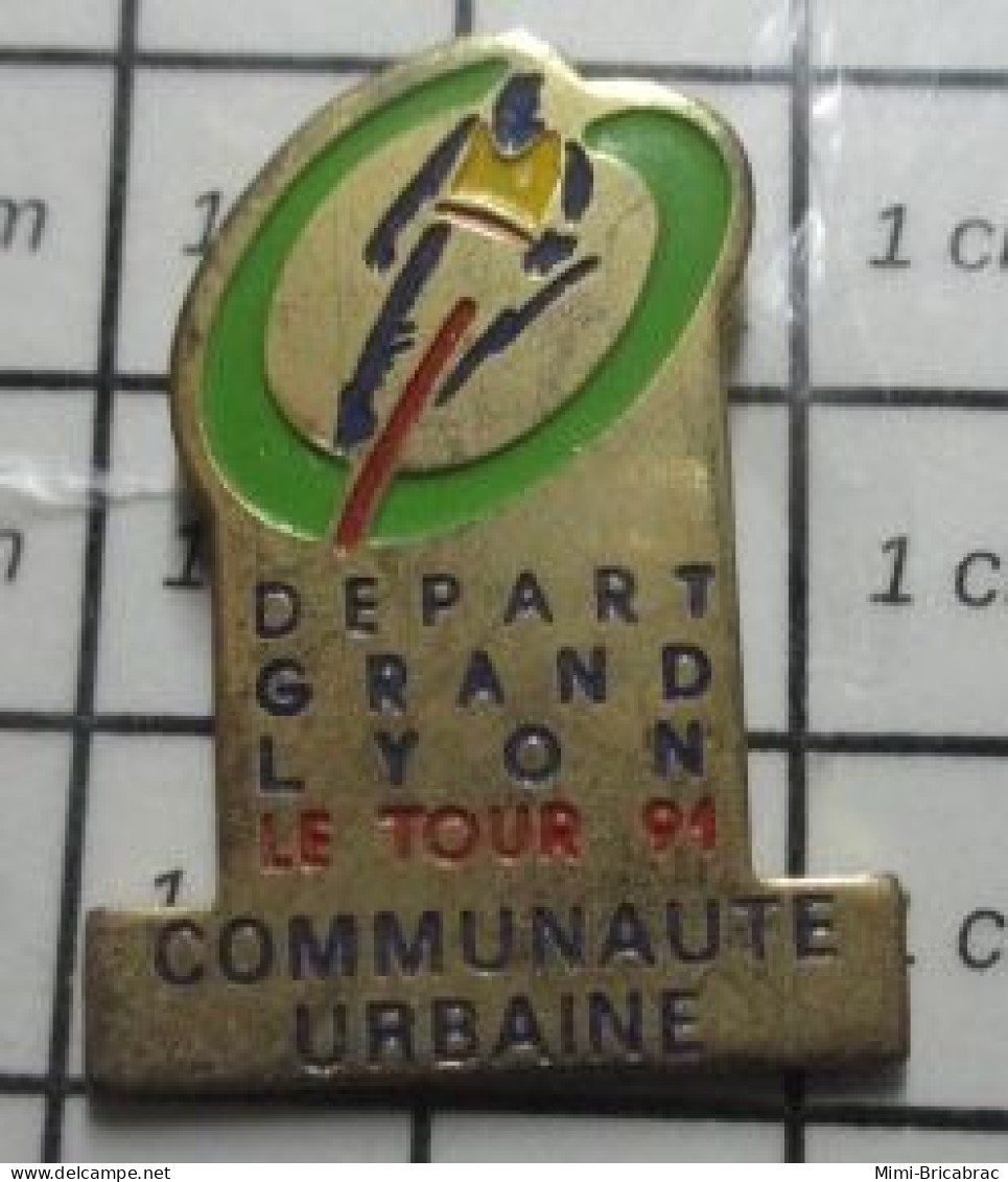 713M  Pin's Pins / Beau Et Rare / THEME : SPORTS / CYCLISME TOUR DE FRANCE GRAND DEPART LYON 1991 Par P!N - Cyclisme