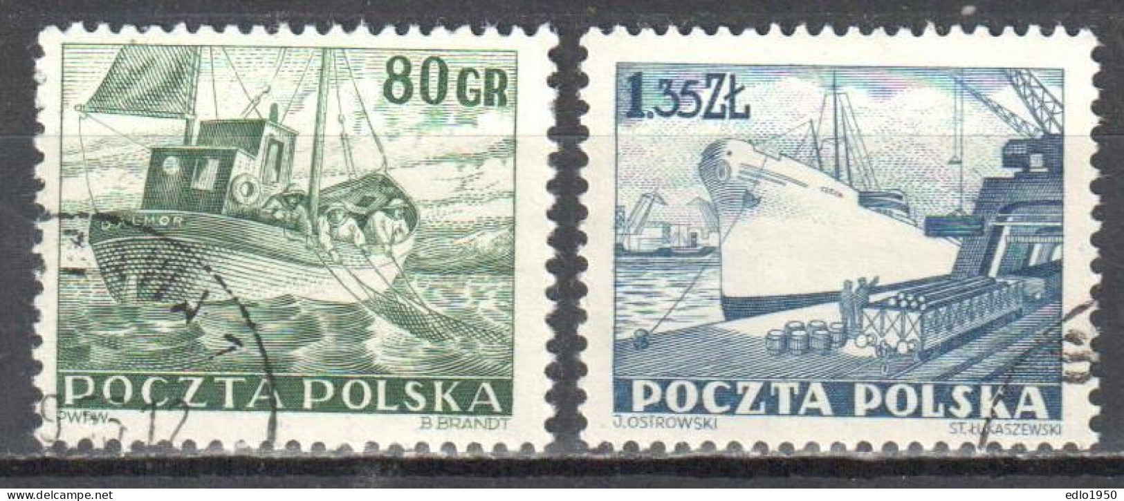 Poland 1953 - Merchant Navy - Mi.807-08 - Used - Gebraucht