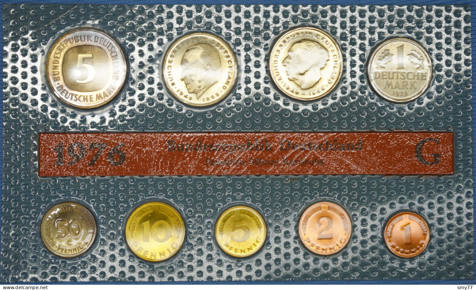 Deutschland  • KMS 1976 G • Karlsruhe Kursmünzensatz Coin Set • Stempelglanz • 26'000 Ex. • [24-170] - Ongebruikte Sets & Proefsets