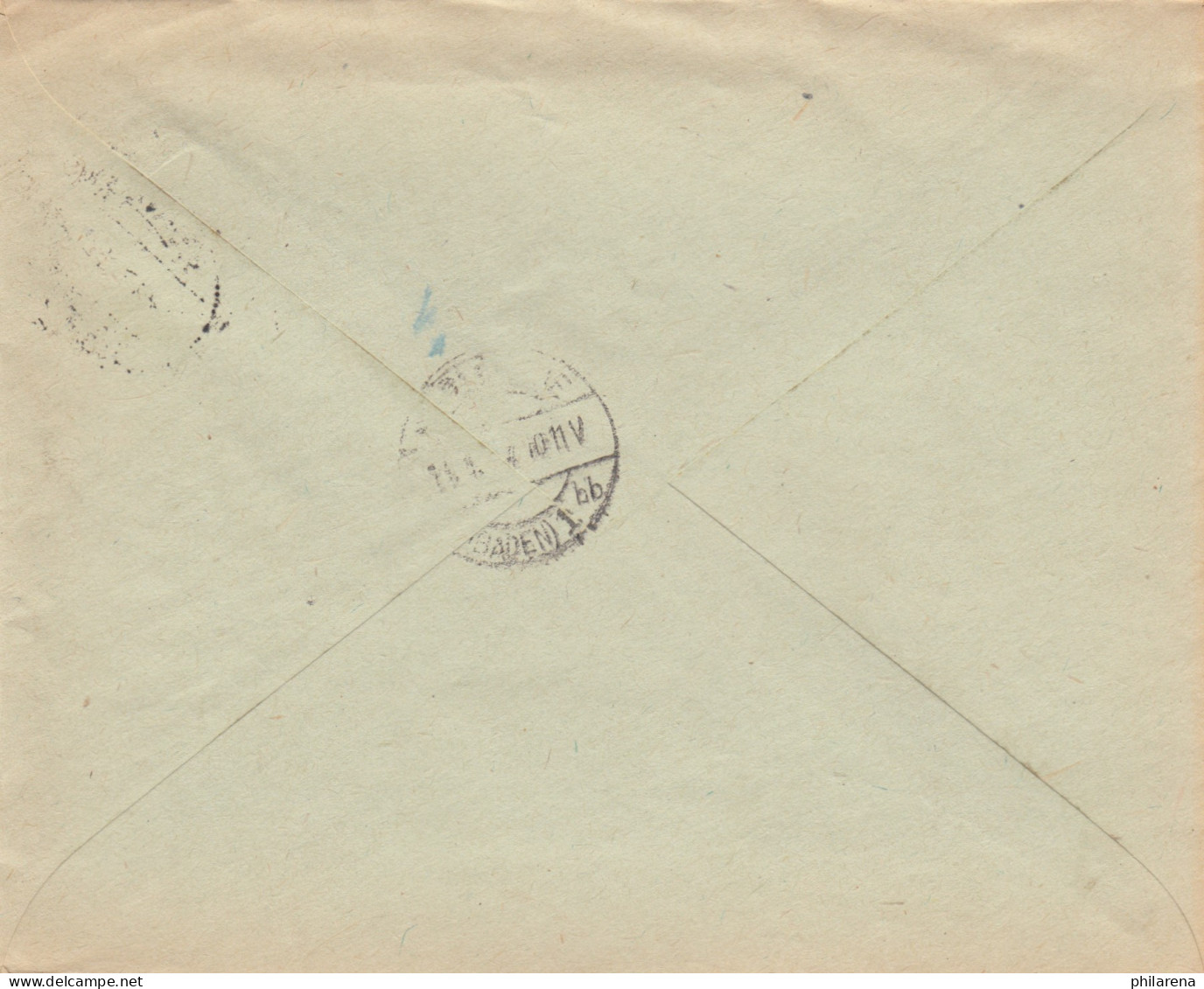 Brief Aus Konstanz 1947 Als Einschreiben Nach Karlsruhe, Gebühr Bezahlt - Brieven En Documenten