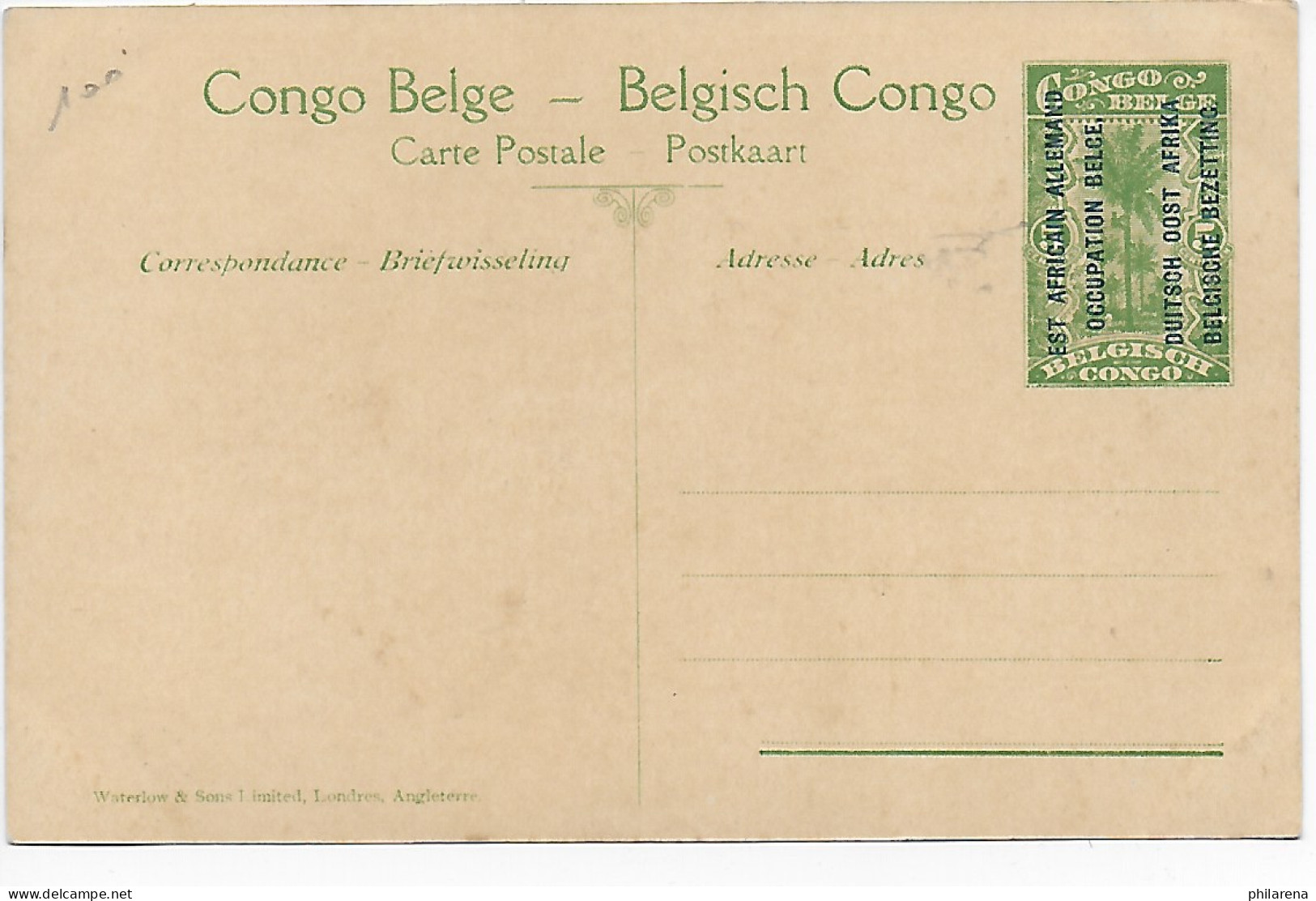 Ansichtskarte Belgisch Kongo, Besetzung DOA, 1920: Colonne De Porteurs - Autres & Non Classés