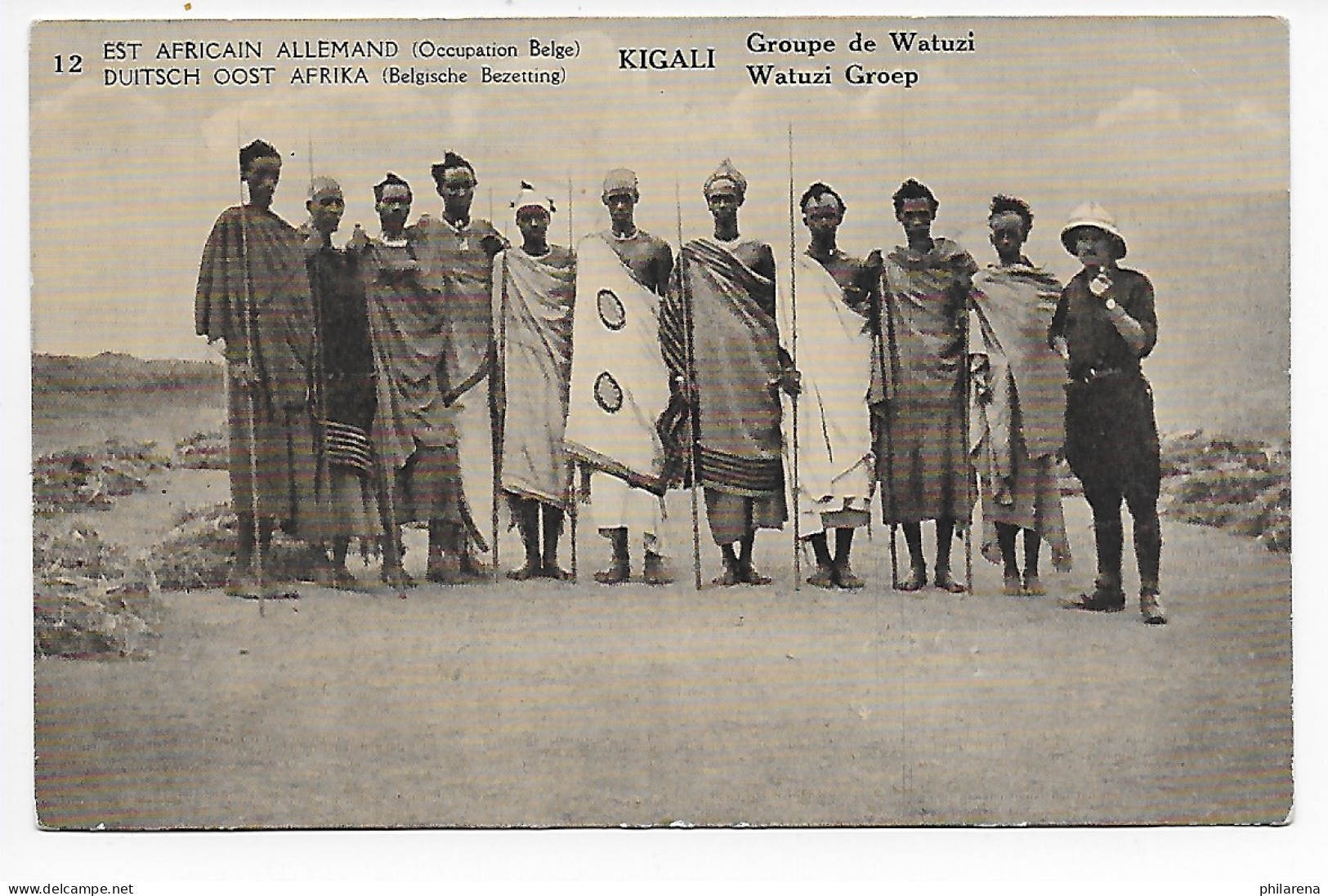 Ansichtskarte Belgisch Kongo, Besetzung DOA, 1920: Groupe De Watuzi - Other & Unclassified