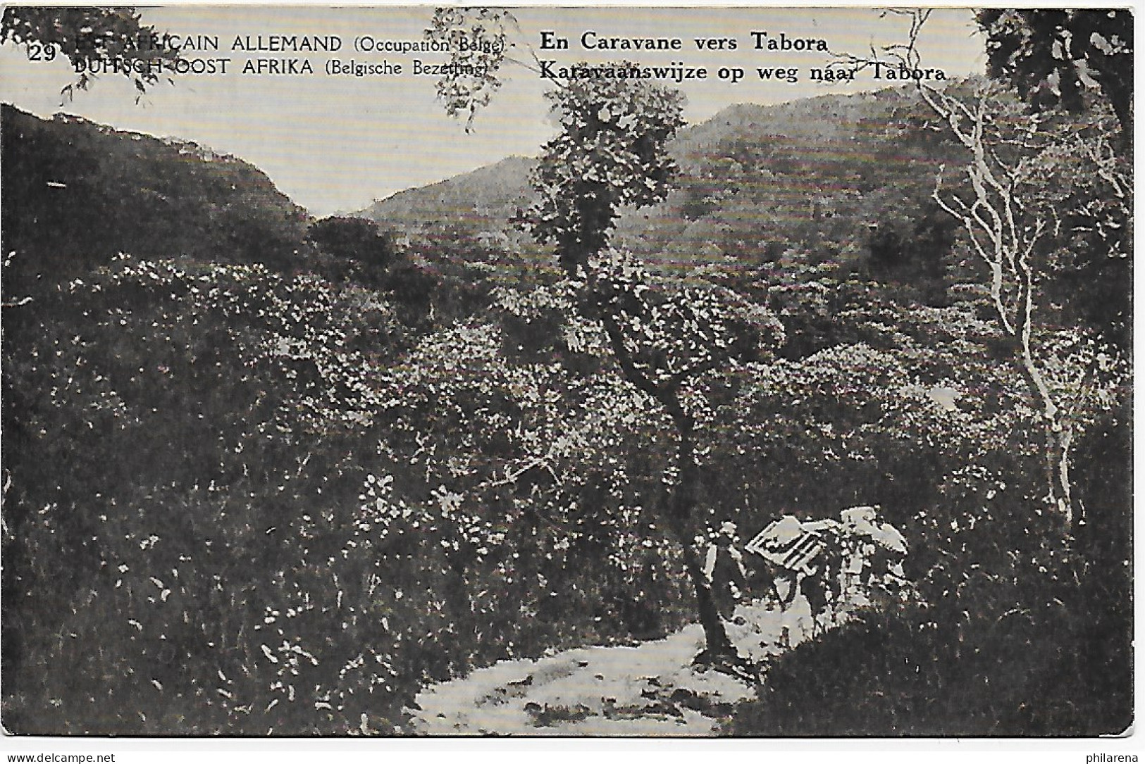 Ansichtskarte Belgisch Kongo, Besetzung DOA, 1920: En Caravane Vers Tabora - Other & Unclassified