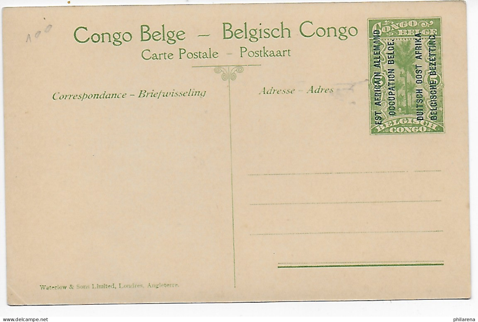 Ansichtskarte Belgisch Kongo, Besetzung DOA, 1920: La Kagera #32 - Autres & Non Classés