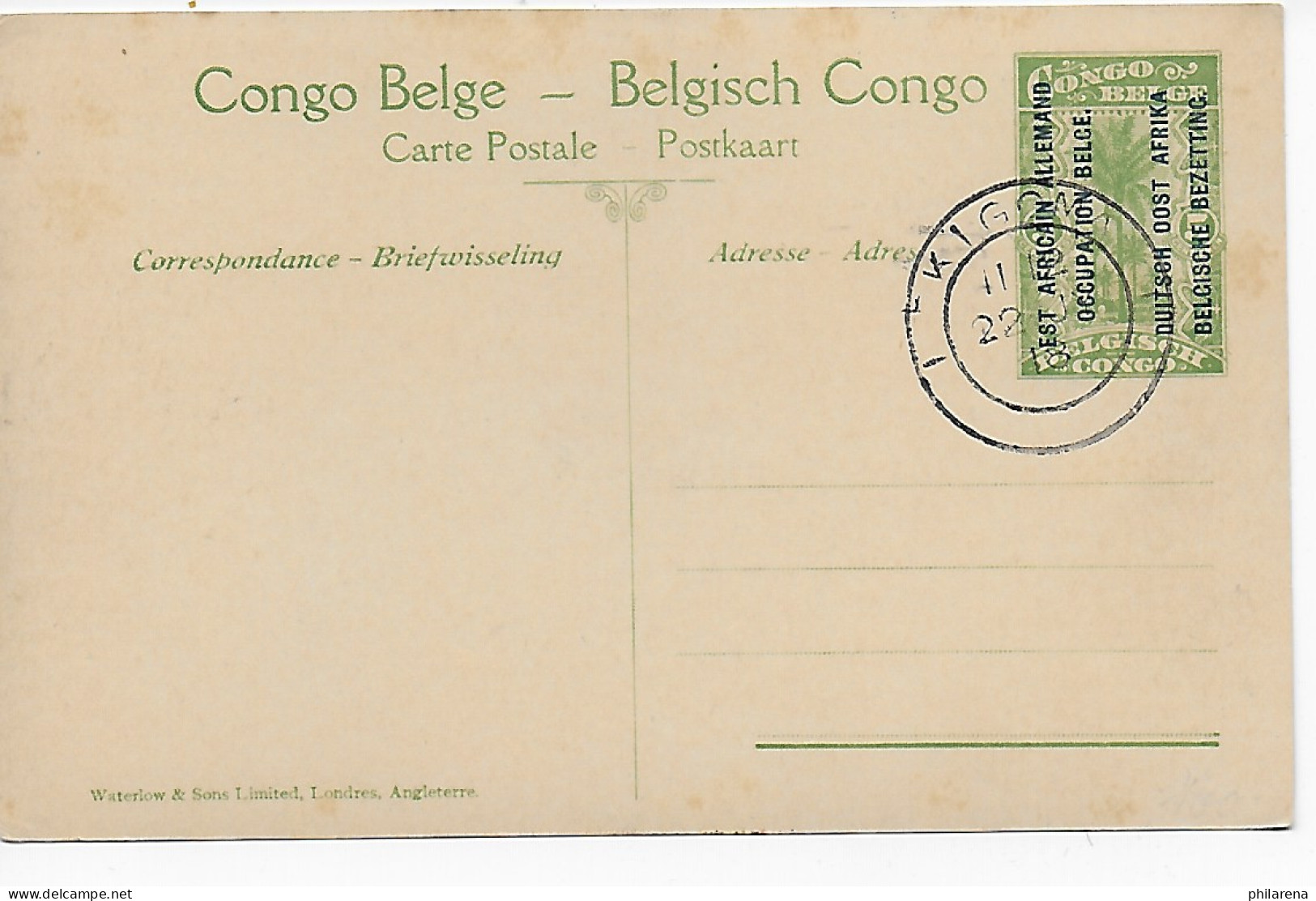 Ansichtskarte Belgisch Kongo, Besetzung DOA, 1920: Echelon De Munitions - Otros & Sin Clasificación