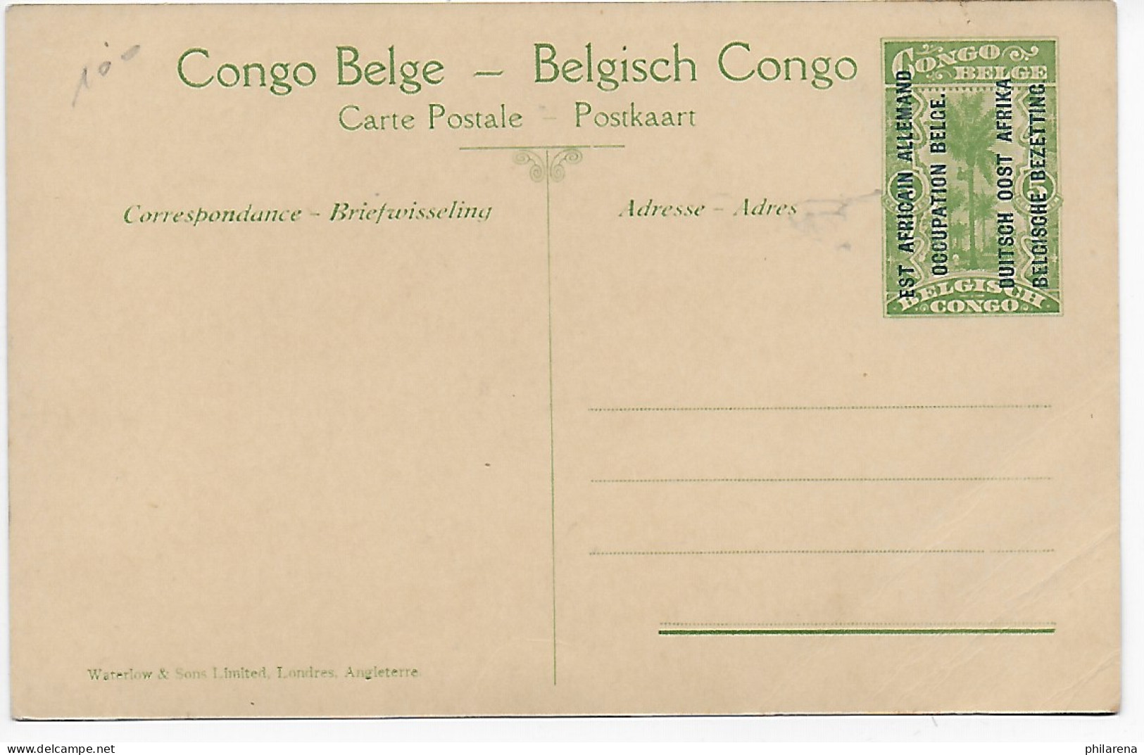 Ansichtskarte Belgisch Kongo, Besetzung DOA, 1920: Le Lac Kivu, Mont N'Goma - Altri & Non Classificati