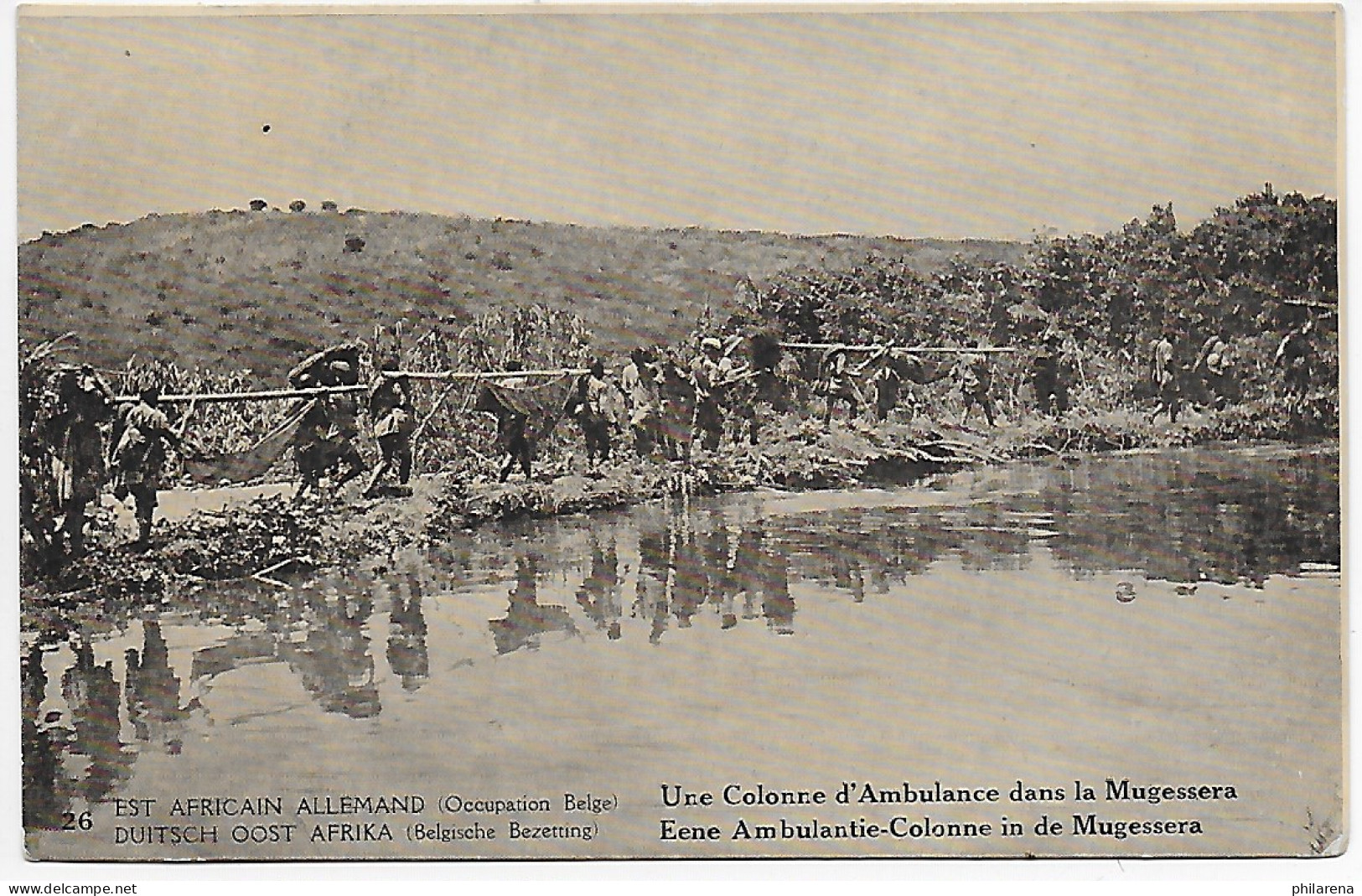 Ansichtskarte Belgisch Kongo, Besetzung DOA, 1920: Une Colonne D' Almbulance - Altri & Non Classificati