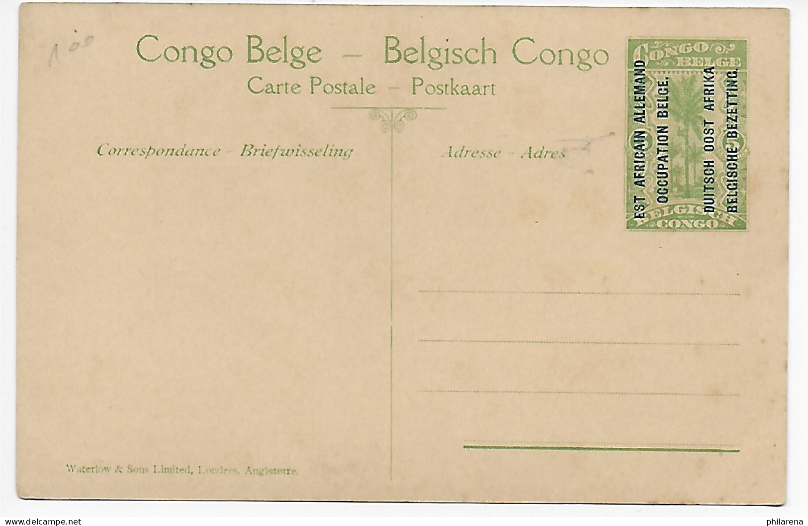 Ansichtskarte Belgisch Kongo, Besetzung DOA, 1920: Une Colonne D' Almbulance - Sonstige & Ohne Zuordnung