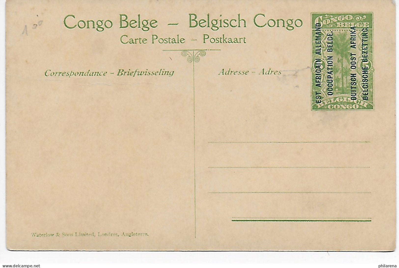 Ansichtskarte Belgisch Kongo: Besetzung DOA 1920 Positions Allemandes Kissegnies - Otros & Sin Clasificación