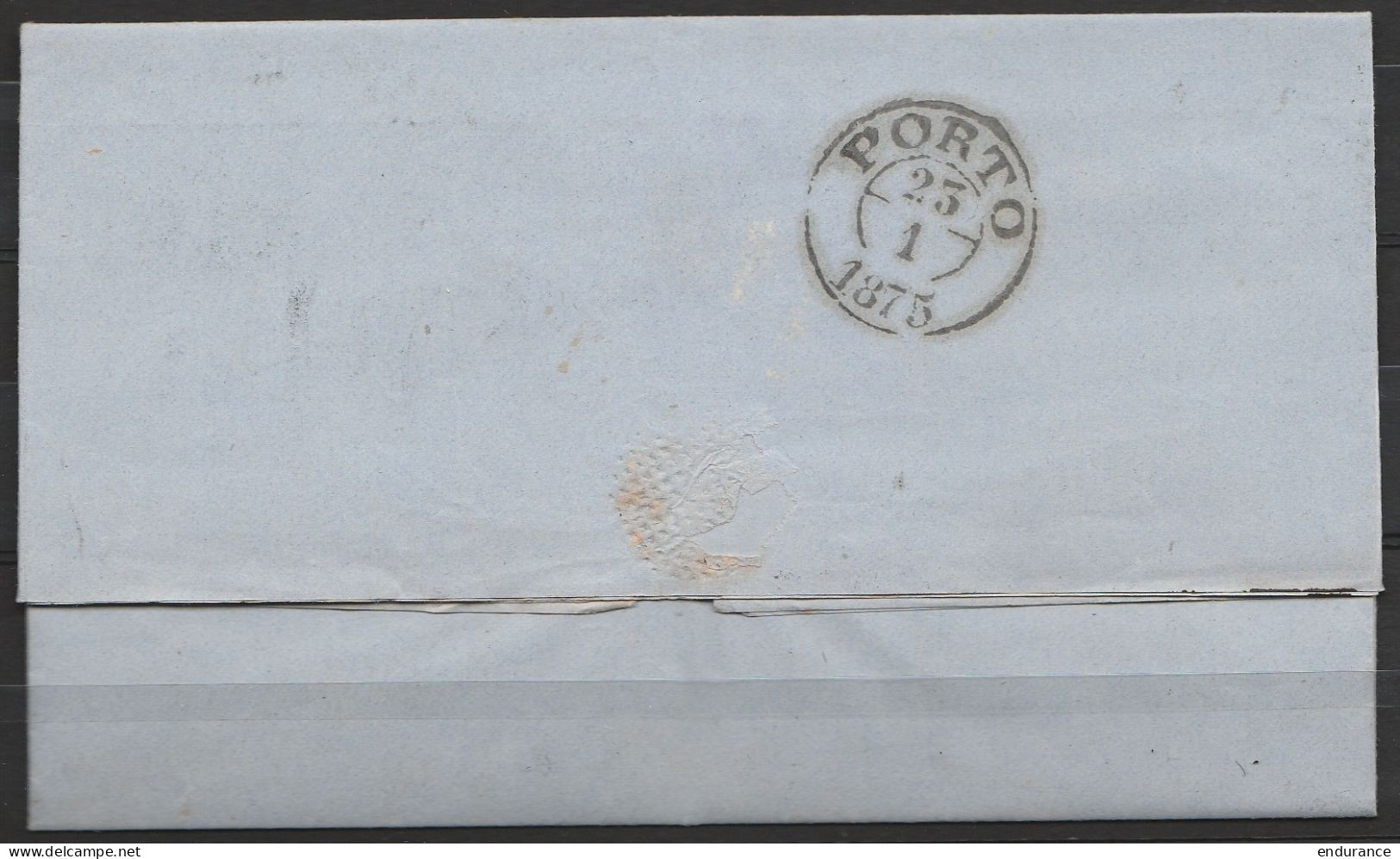L. Datée 1875 De FIGUEIRA (Portugal) Affr. 25r Pour PORTO - [FIGUEIRA] - Lettres & Documents