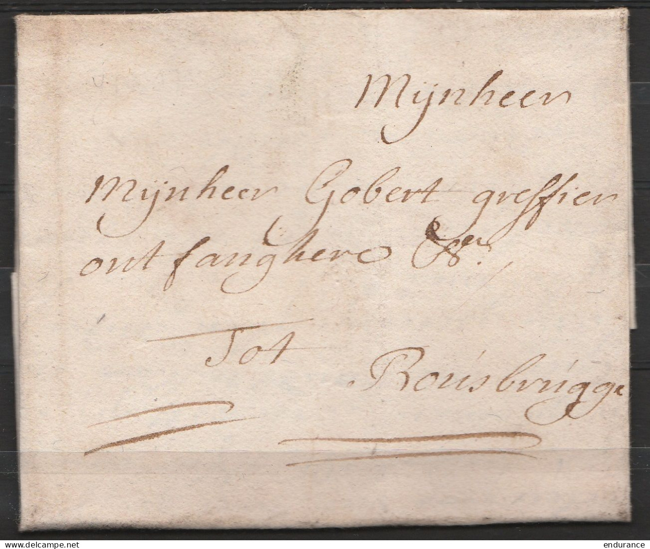 L. Datée 1742 De YPER (Ypres) Pour RONSBRUGGE (Roesbrugge ?) - 1714-1794 (Oostenrijkse Nederlanden)