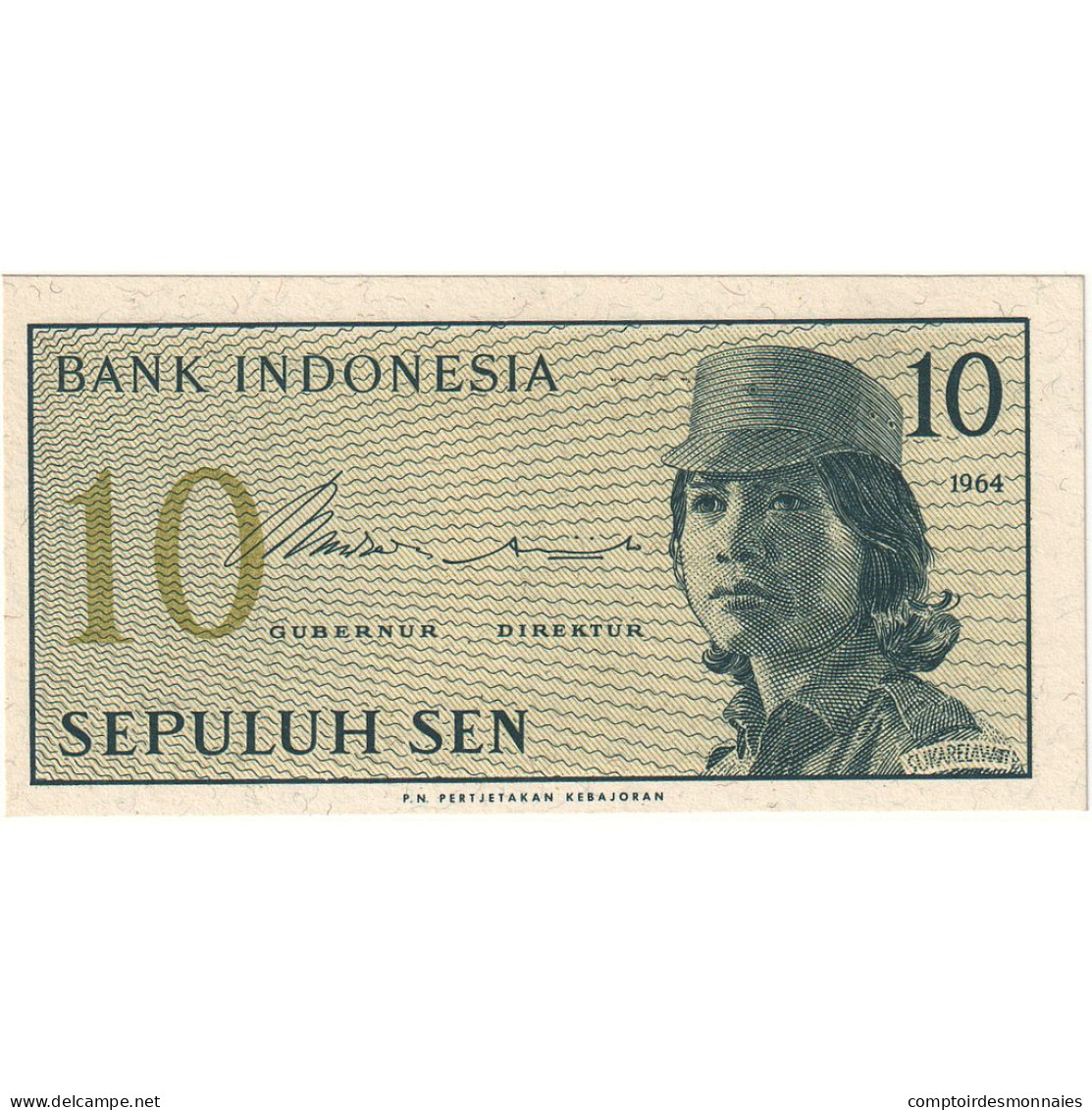 Billet, Indonésie, 10 Sen, 1964, KM:92s, NEUF - Indonésie