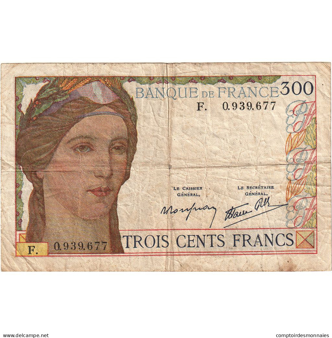 France, 300 Francs, Serveau, Undated (1938), F, TB - 300 F 1938-1939