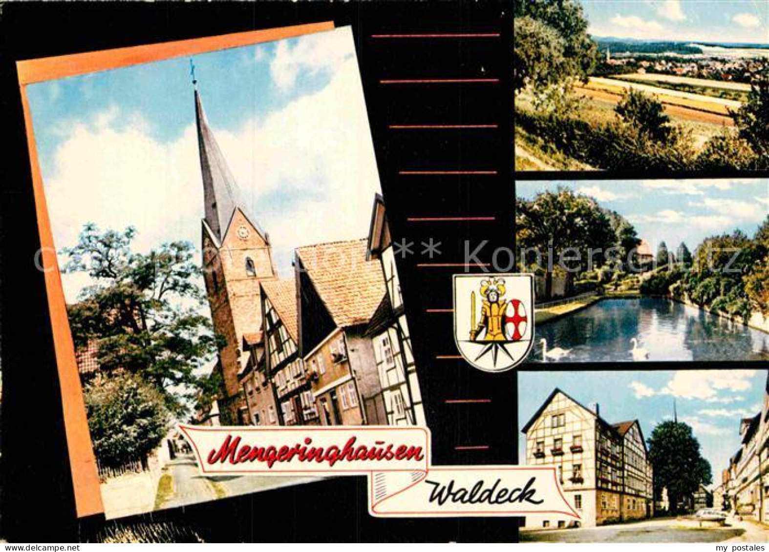 72916982 Mengeringhausen Ortsmotiv Mit Kirche Schwanenteich Landschaftspanorama  - Bad Arolsen