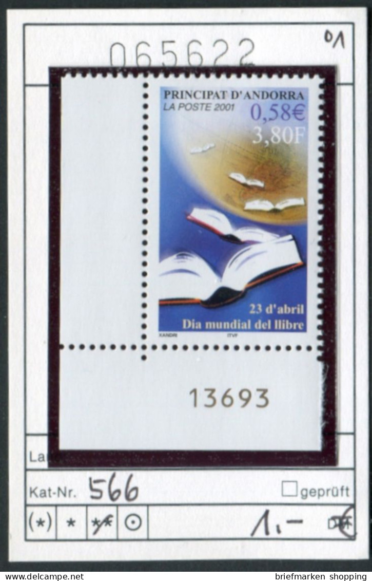 Andorra 2001 - Andorre Francaise 2001 - Michel 566 - ** Mnh Neuf Postfris - Neufs