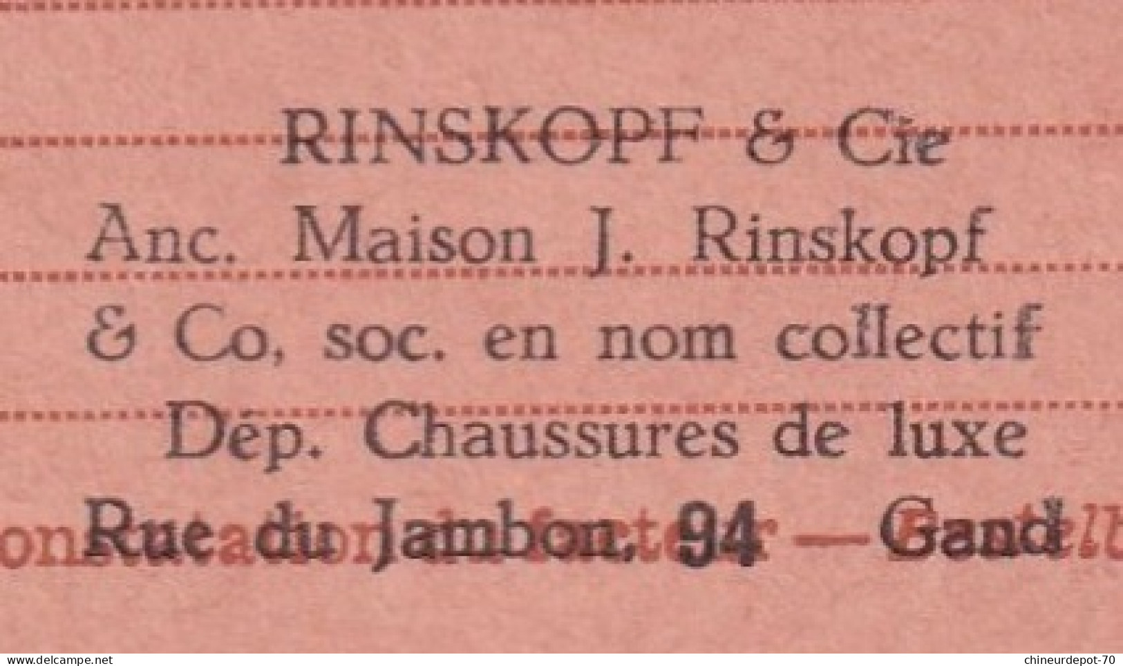 RECEPISSE RINSKOPF & CIE GAND ROI GENT 7B FLORENNES - Documenten