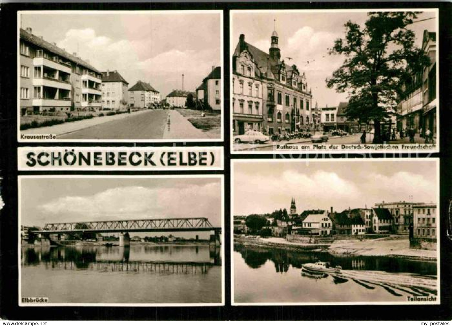 72915443 Schoenebeck Elbe Krausestrasse Rathaus Elbbruecke Teilansicht Schoenebe - Schoenebeck (Elbe)