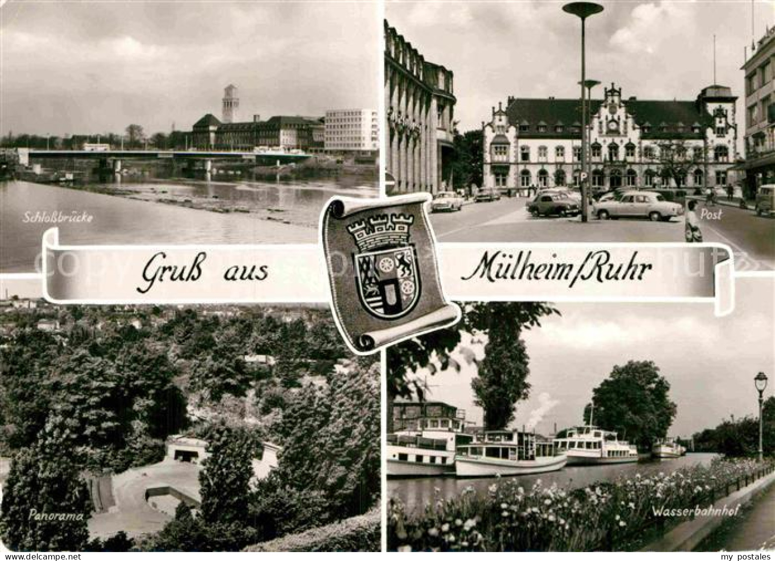 72915376 Muelheim Ruhr Schlossbruecke Post Panorama Wasserbahnhof Muelheim An De - Muelheim A. D. Ruhr