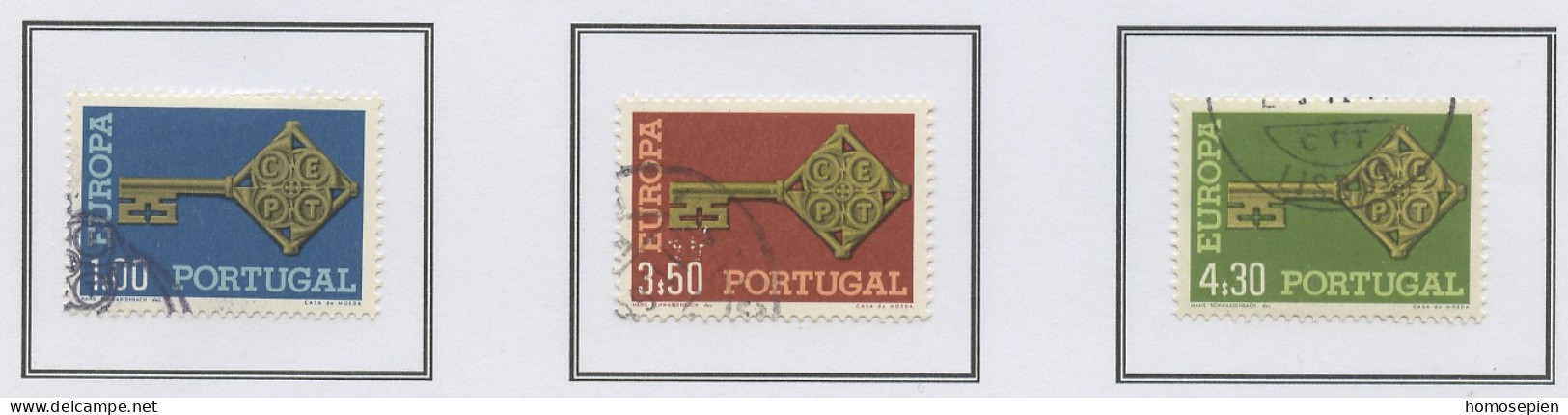 Europa CEPT 1968 Portugal Y&T N°1032 à 1034 - Michel N°1051 à 1053 (o) - 1968