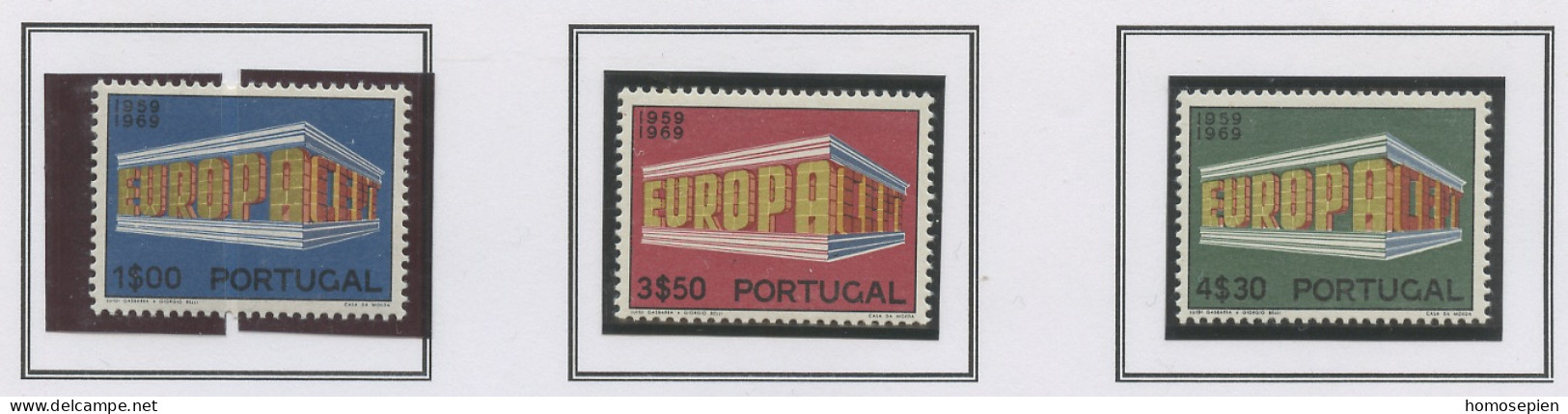 Europa CEPT 1969 Portugal Y&T N°1051 à 1053 - Michel N°1070 à 1072 *** - 1969