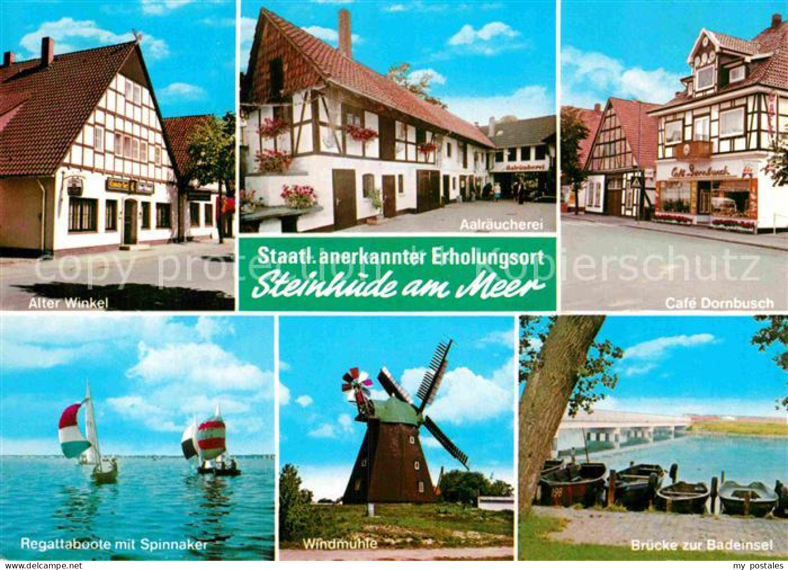 72914887 Steinhude Alter Winkel Aalraeucherei Cafe Regattaboote Spinnaker Windmu - Steinhude