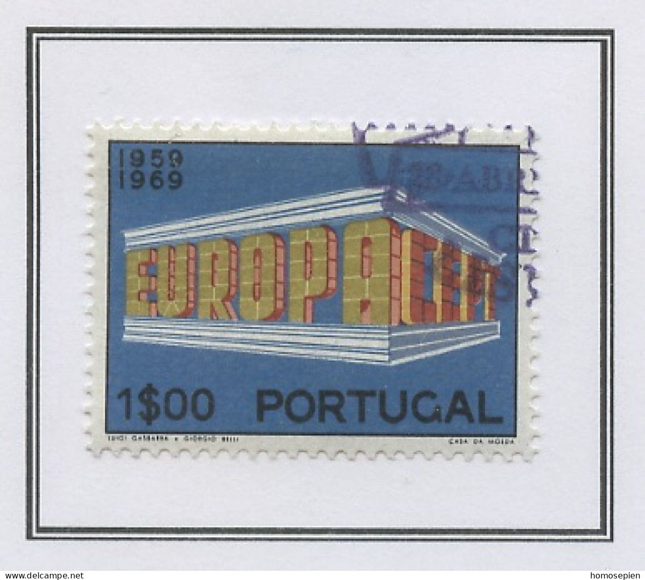Portugal 1969 Y&T N°1051 - Michel N°1070 (o) - 1e EUROPA - Gebraucht