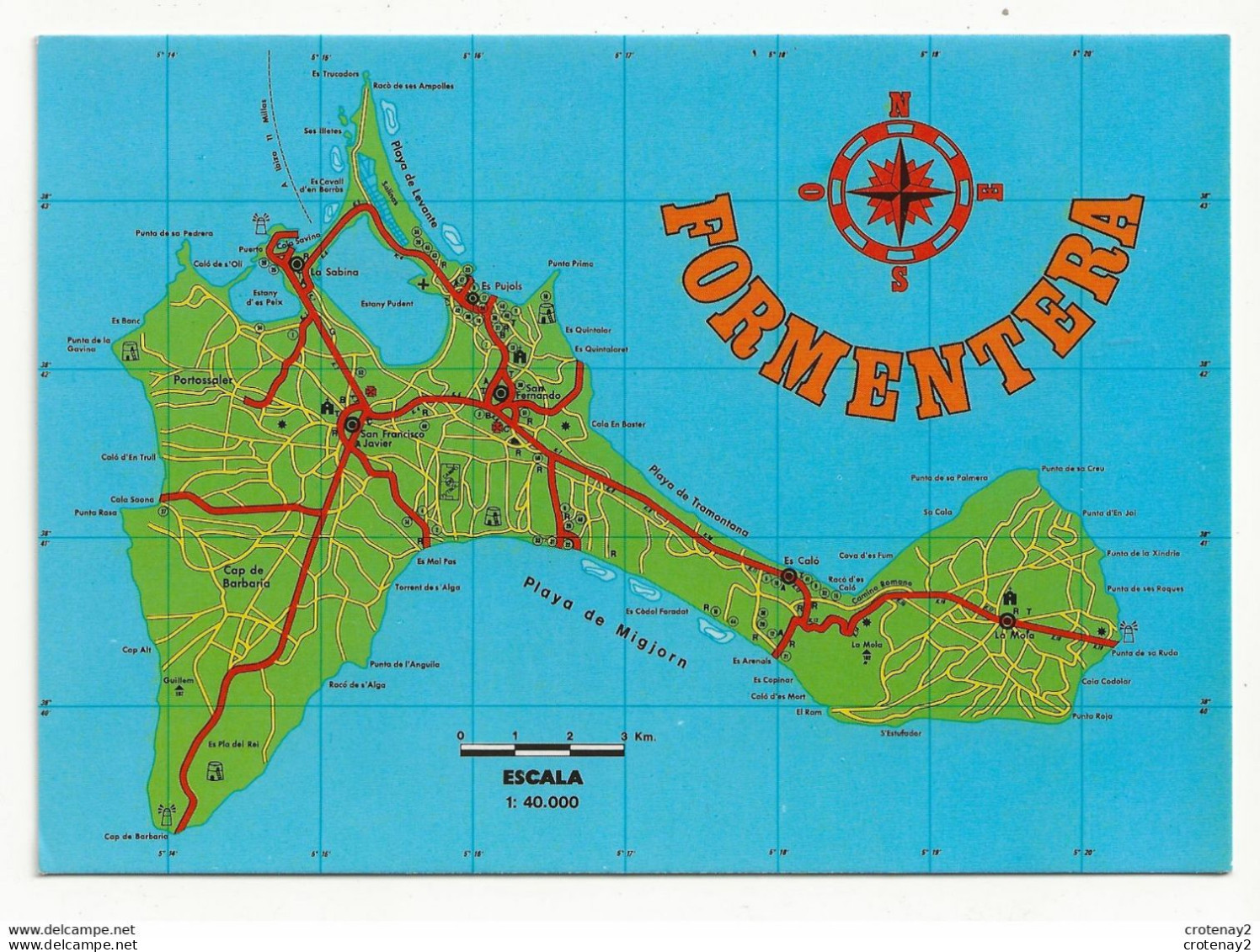 Carte Mapa De FORMENTERA N°245 VOIR DOS - Formentera