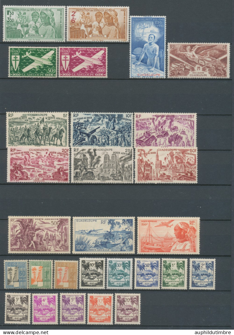 Colonies Françaises GUADELOUPE PA N°1 à 15 Et Taxes N°38 à 50 N**/N* C 79€ N3517 - Unused Stamps