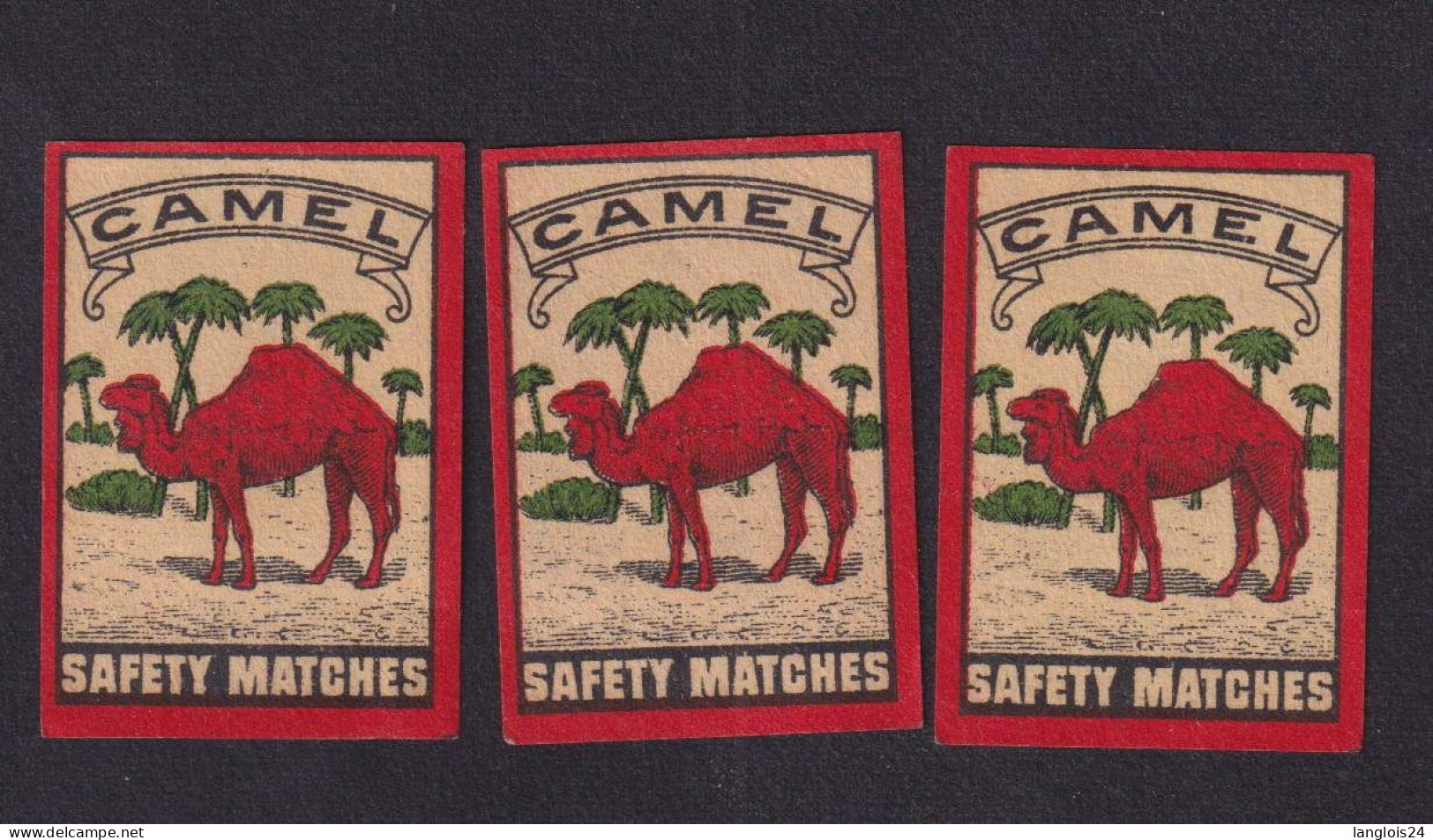3 Ancienne Petites étiquette  Allumettes Suède Camel - Boites D'allumettes - Etiquettes